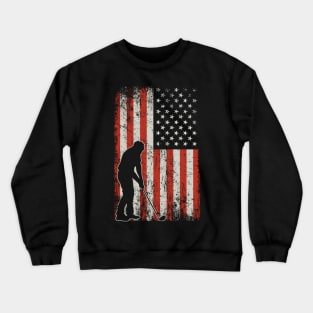 USA Flag Golfer Crewneck Sweatshirt